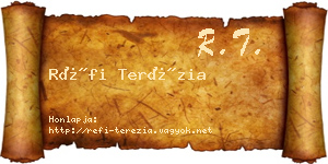 Réfi Terézia névjegykártya